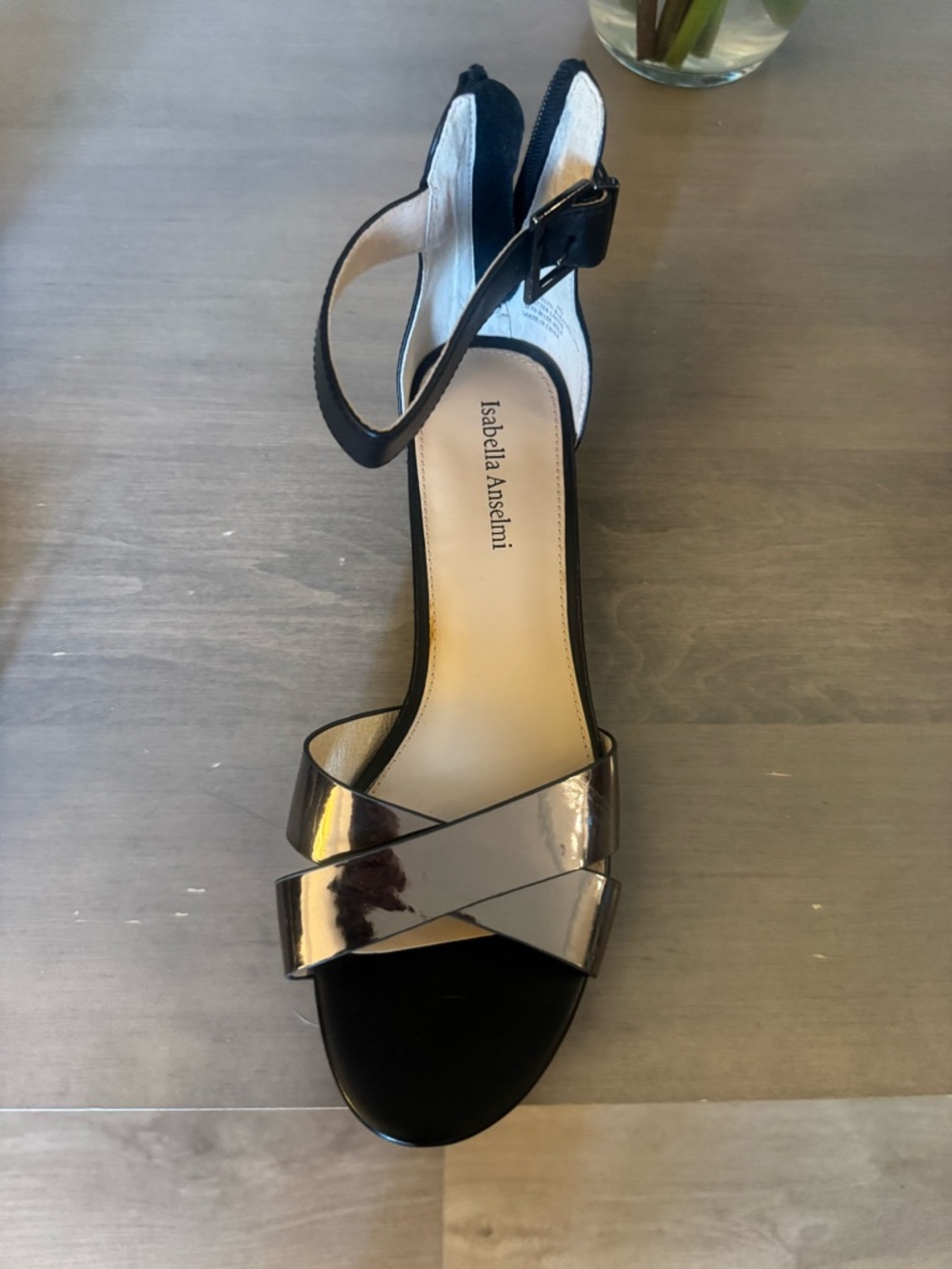 Isabella Anselmi Black & Metallic silver Women's Dress Sandal - 40 - Never Worn